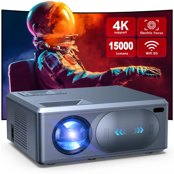 [Electric Focus] 4K Projector with 5G WiFi and Bluetooth, 17000L JOWLURK Mini Portable Projector, Outdoor Movie Projector, Home Theater Projector for iPhone/Android/TV Stick/HDMI/USB/Laptop/DVD/PS5