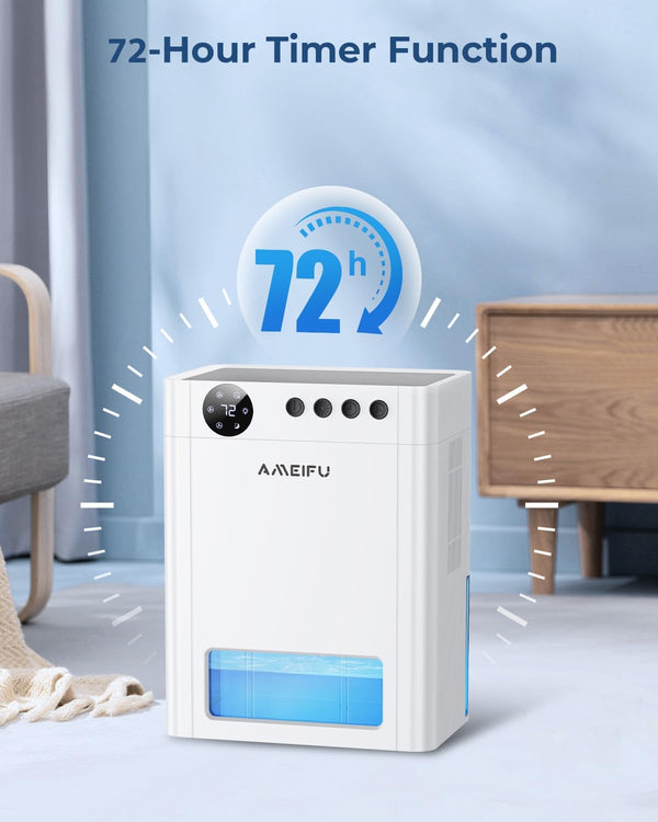 Dehumidifier, AMEIFU 1100 Sq. Ft Dehumidifier for Basement with 135 OZ Water Tank, Quiet Dehumidifier for Bathroom Bedroom Home Room RV Closet with Auto Shut Off 7 Colors LED Light