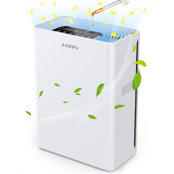 Air Purifiers for Home Large Room, Hepa Air Purifier with Aromatherapy, 3 Fan Speeds Timer Function, White