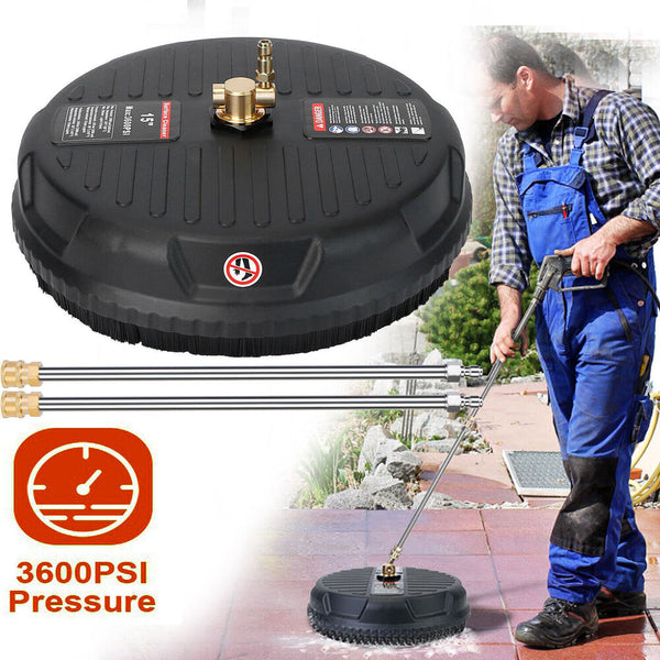 3600 PSI 15" Pressure Washer Surface Cleaner+2 Extension Wand New US