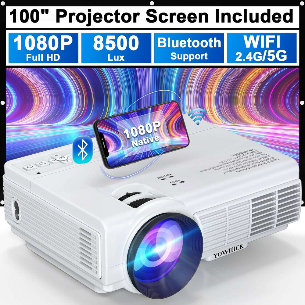 5G WiFi Bluetooth Projector, Native 1080P YOWHICK DP01 Mini Video Proj