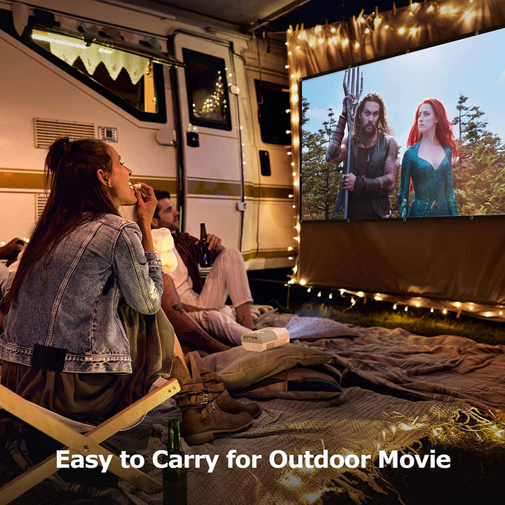 YOWHICK Projection Screen 120 inch, 16:9 Foldable Anti-Crease Portable Projector Movies Screens for Home Theater Outdoor Indoor Support Double Sided Projection, Washable - YOWHICK